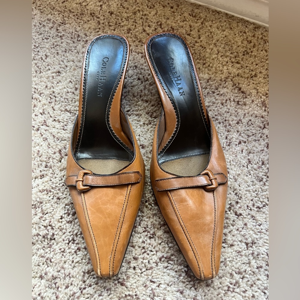 Cole Haan slide on kitten heels